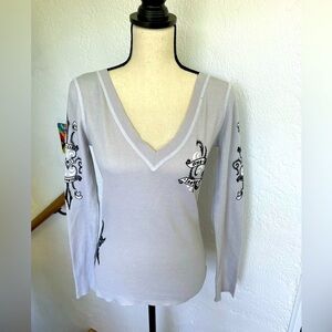 NWT YGI‎ One Life Thermal Embroidered lightweight Thermal Grey long sleeve Tee M